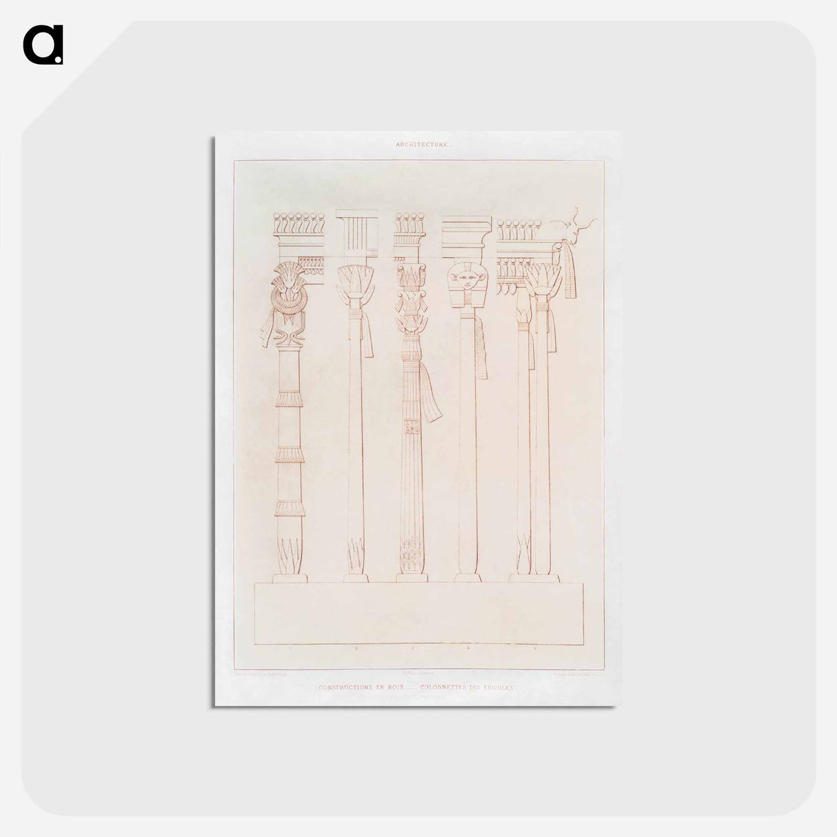アートポストカード-Egyptian Columns and Aedicules
- エジプト美術史 Postcard.