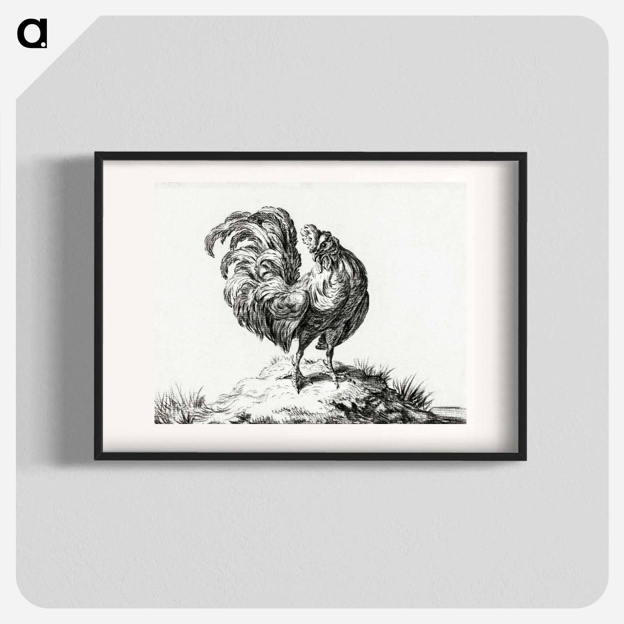 Chicken, standing on a hill - ジャン ベルナール Poster.