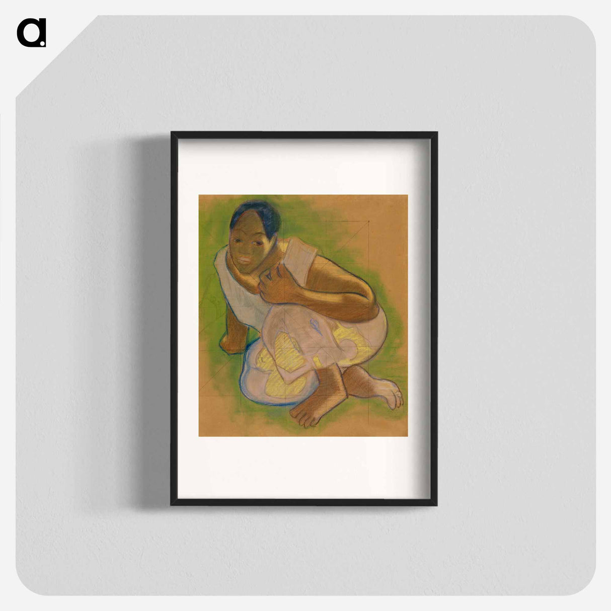 Crouching Tahitian Woman - Paul Gauguin Poster.