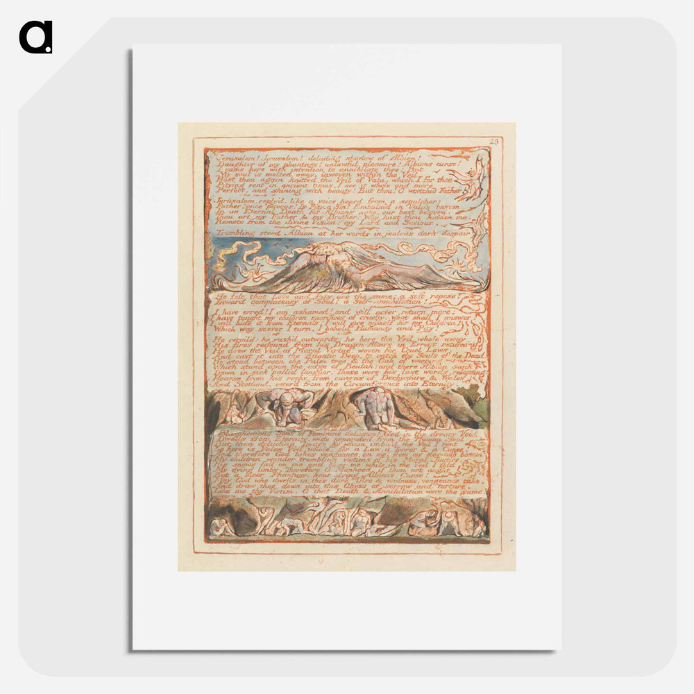 Jerusalem, Plate 23 - William Blake Poster.
