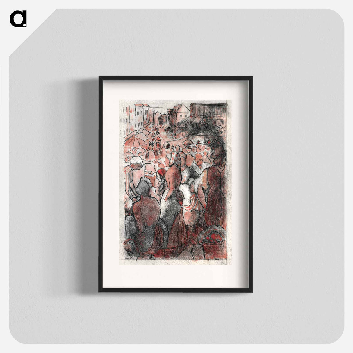 The Market at Gisors - カミーユ ピサロ Poster.