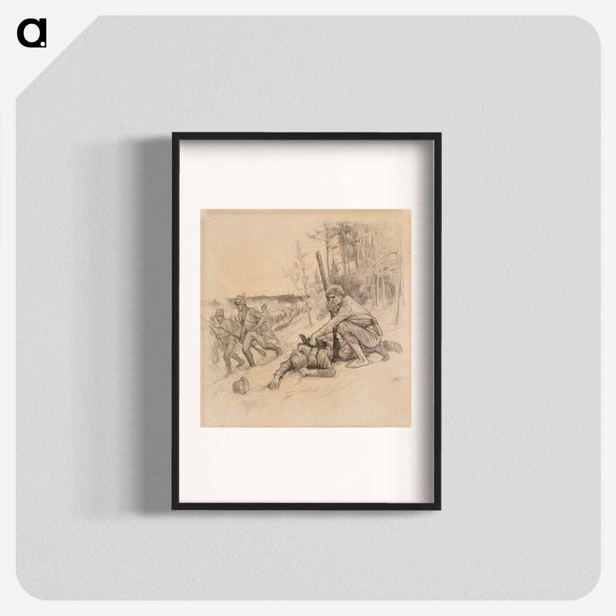 Taking the gun of a fallen soldier - アルバート エーデルフェルト Poster.