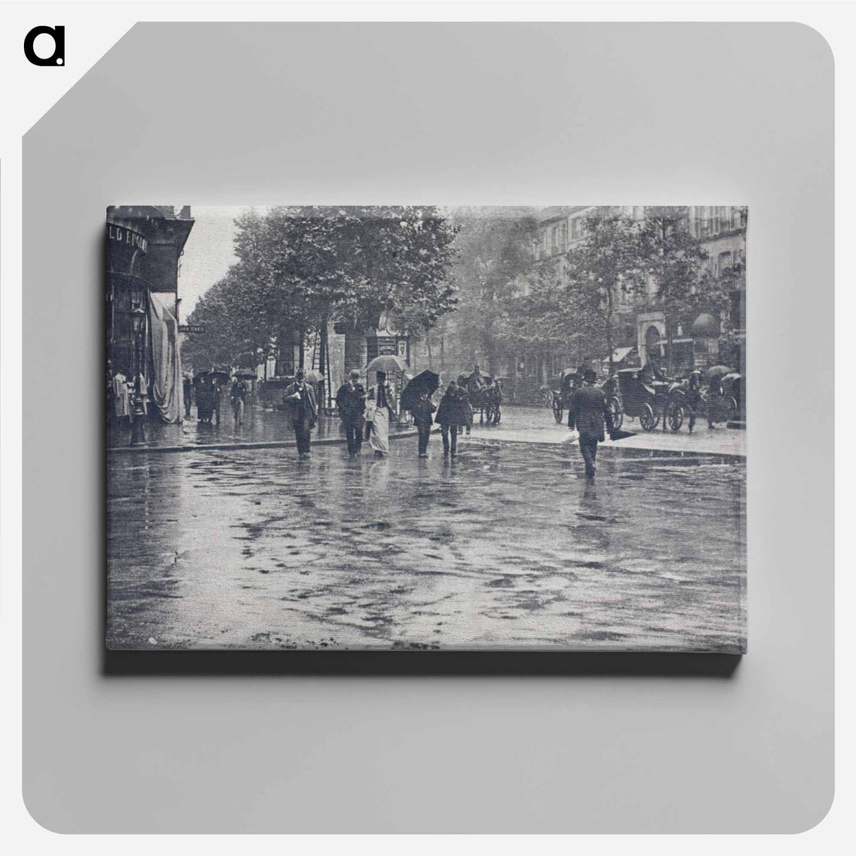 アートパネル-A Wet Day on the Boulevards, Paris - アルフレッド スティーグリッツ Canvas.