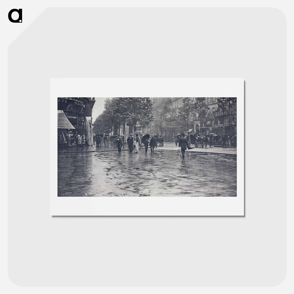 アートポストカード-A Wet Day on the Boulevards, Paris - アルフレッド スティーグリッツ Postcard.