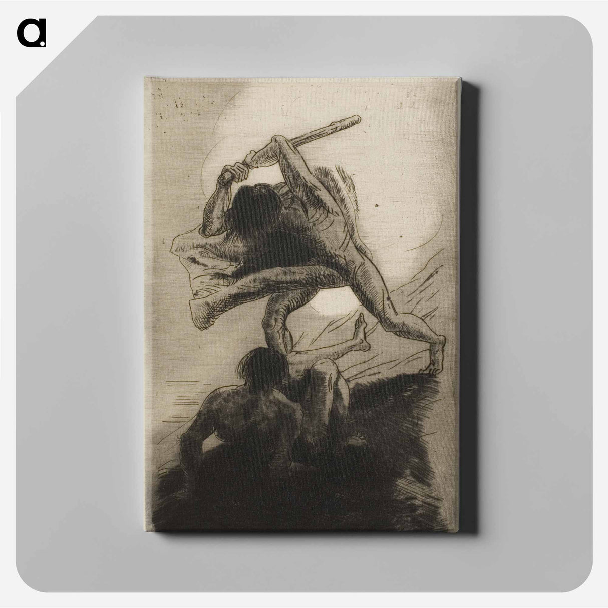 Cain and Abel - オディロン ルドン Canvas.