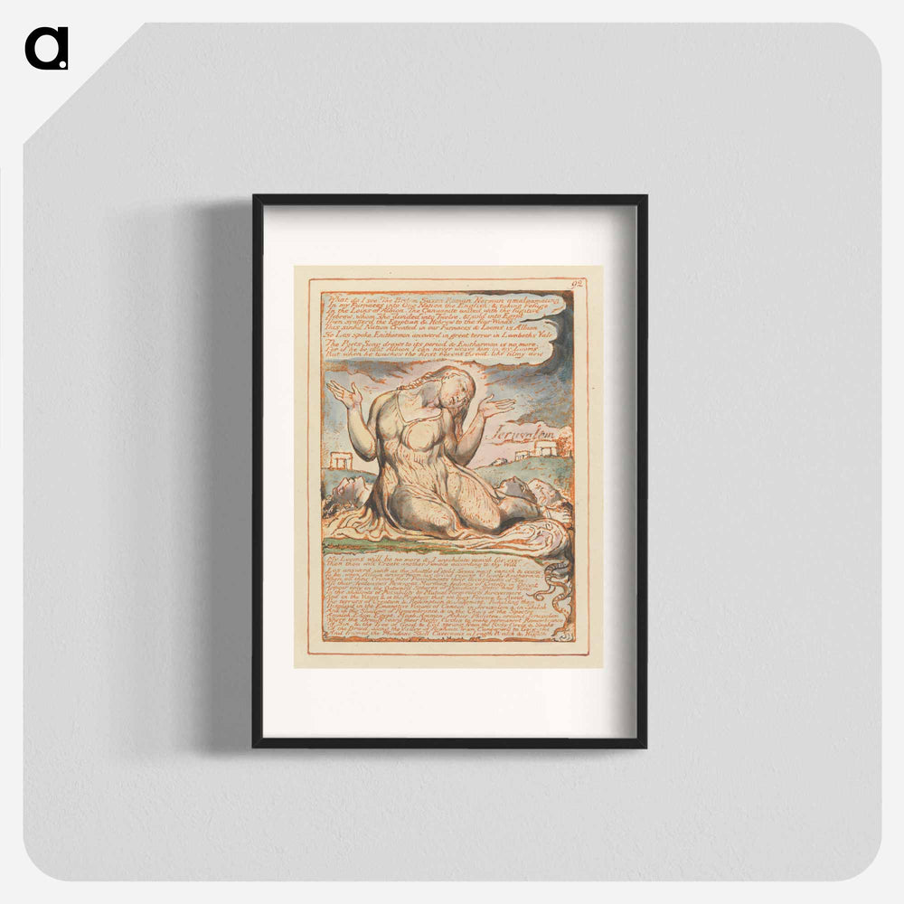 Jerusalem, Plate 92, "What do I see!...." - William Blake Poster.