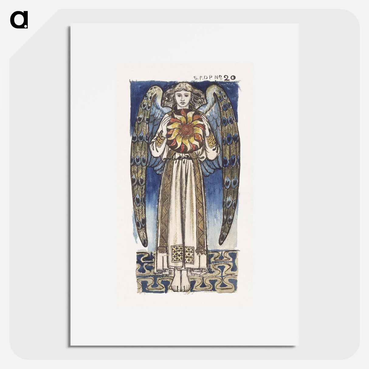 Day- Angel Holding a Sun - William Morris Poster.