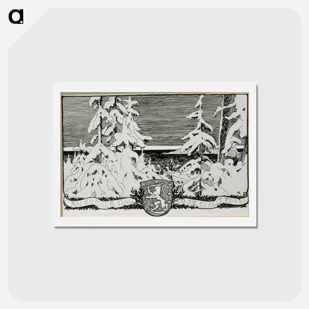 アートポストカード-Closing vignette from the poem the ensign’s greeting - アルバート エーデルフェルト Postcard.