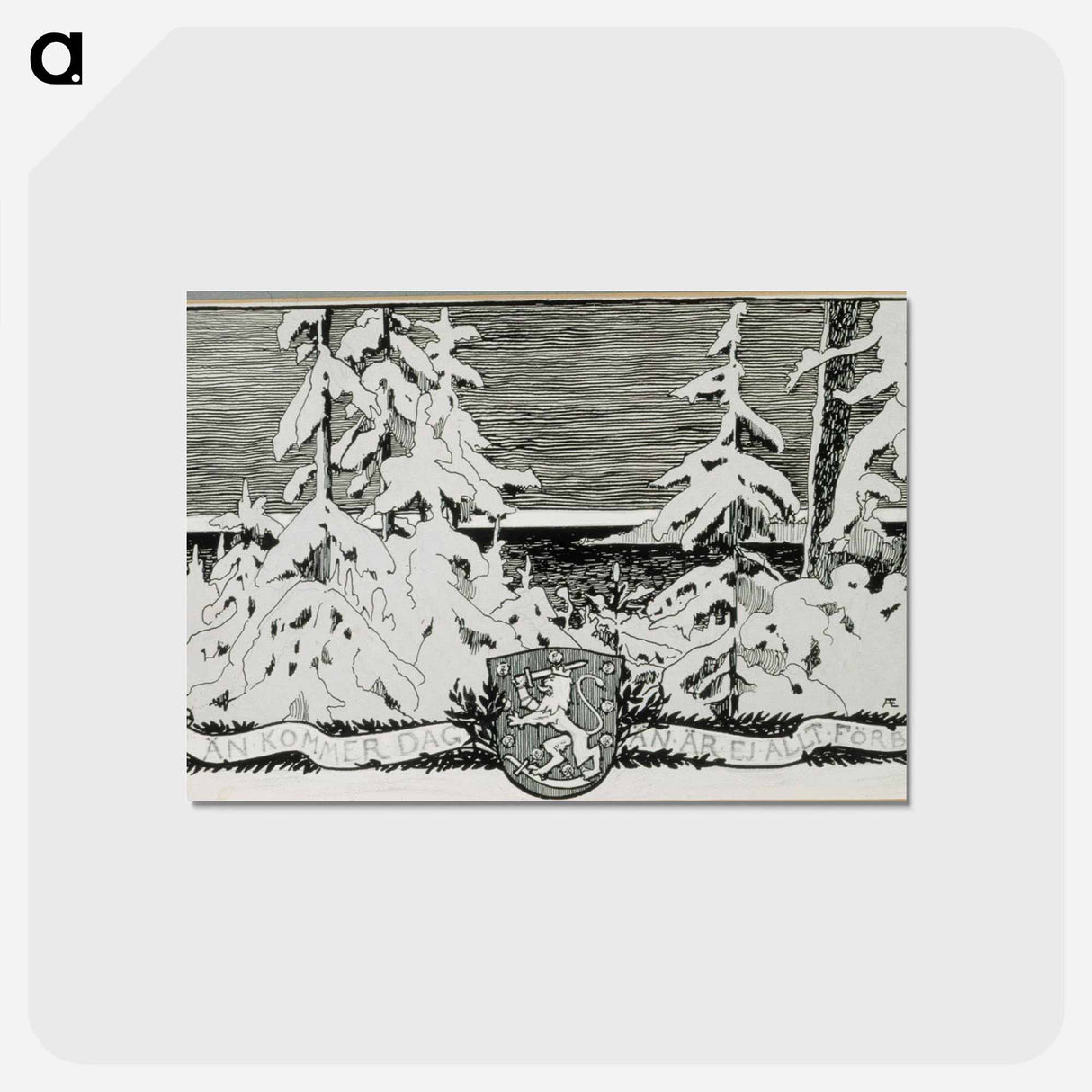 Closing vignette from the poem the ensign’s greeting - アルバート エーデルフェルト Postcard.