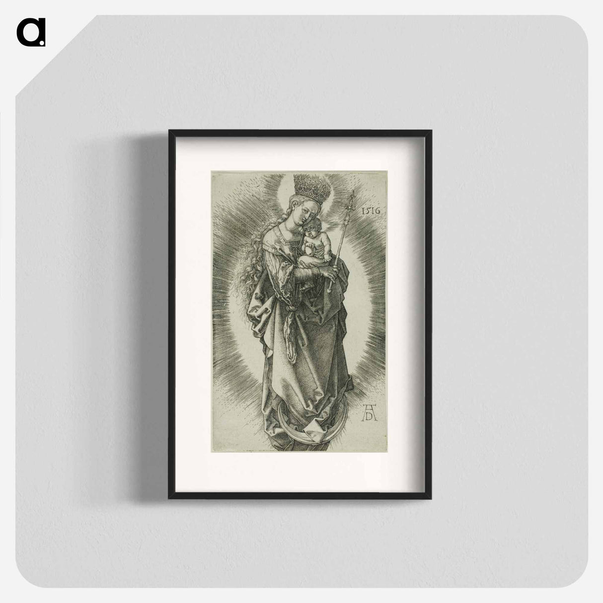 The Virgin on a Crescent with a Crown of Stars and a Scepter - アルブレヒト デューラー Poster.