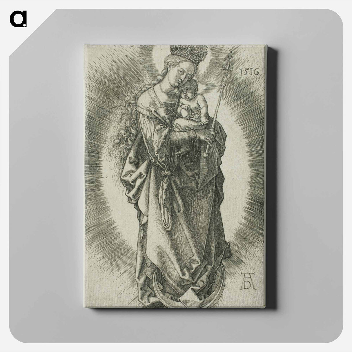 The Virgin on a Crescent with a Crown of Stars and a Scepter - アルブレヒト デューラー Canvas.