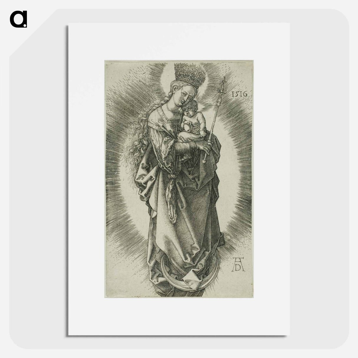 The Virgin on a Crescent with a Crown of Stars and a Scepter - アルブレヒト デューラー Poster.