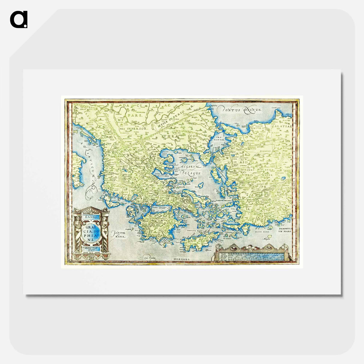 Kaart van Griekenland - アンティーク地図 Poster.