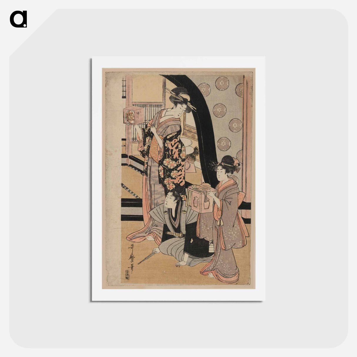 アートポストカード-Fukubiki - 喜多川 歌麿 Postcard.
