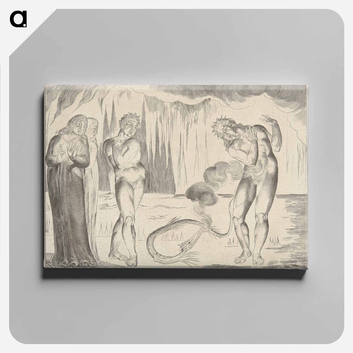 アートパネル-A Serpent Attacking Buoso Donata - ウィリアム ブレイク Canvas.