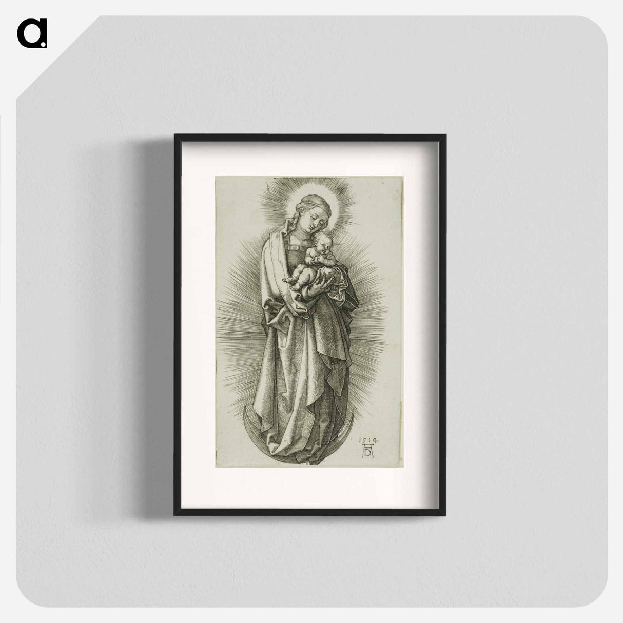 The Virgin on the Crescent with a Diadem - アルブレヒト デューラー Poster.