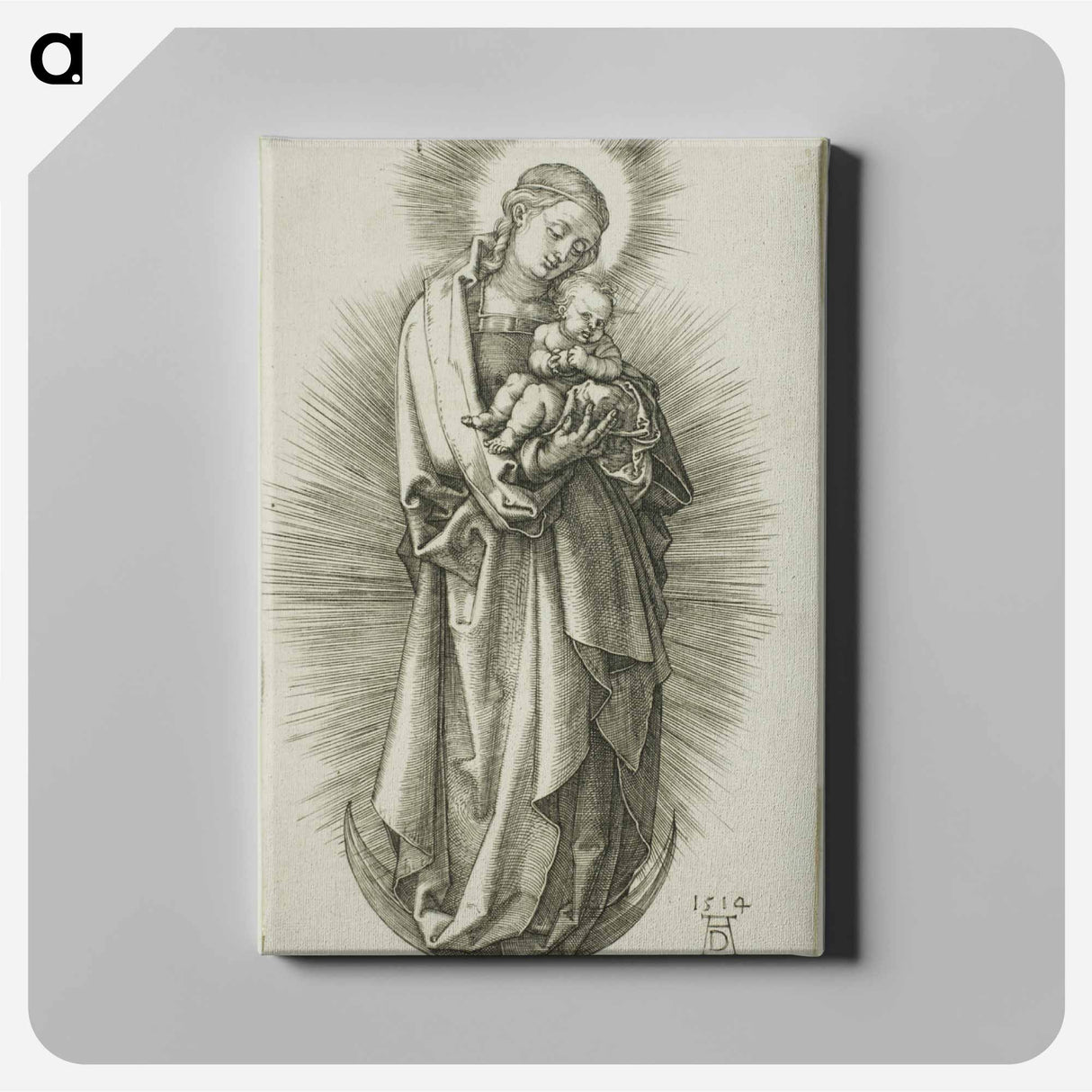 The Virgin on the Crescent with a Diadem - アルブレヒト デューラー Canvas.