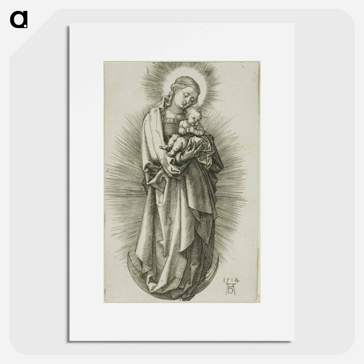 The Virgin on the Crescent with a Diadem - アルブレヒト デューラー Poster.