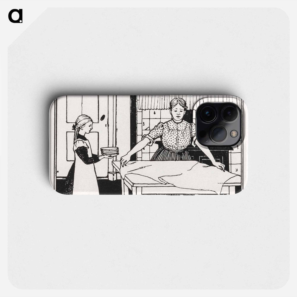 Mom and daughter doing housework - ユリー デ フラーハ Phone Case.