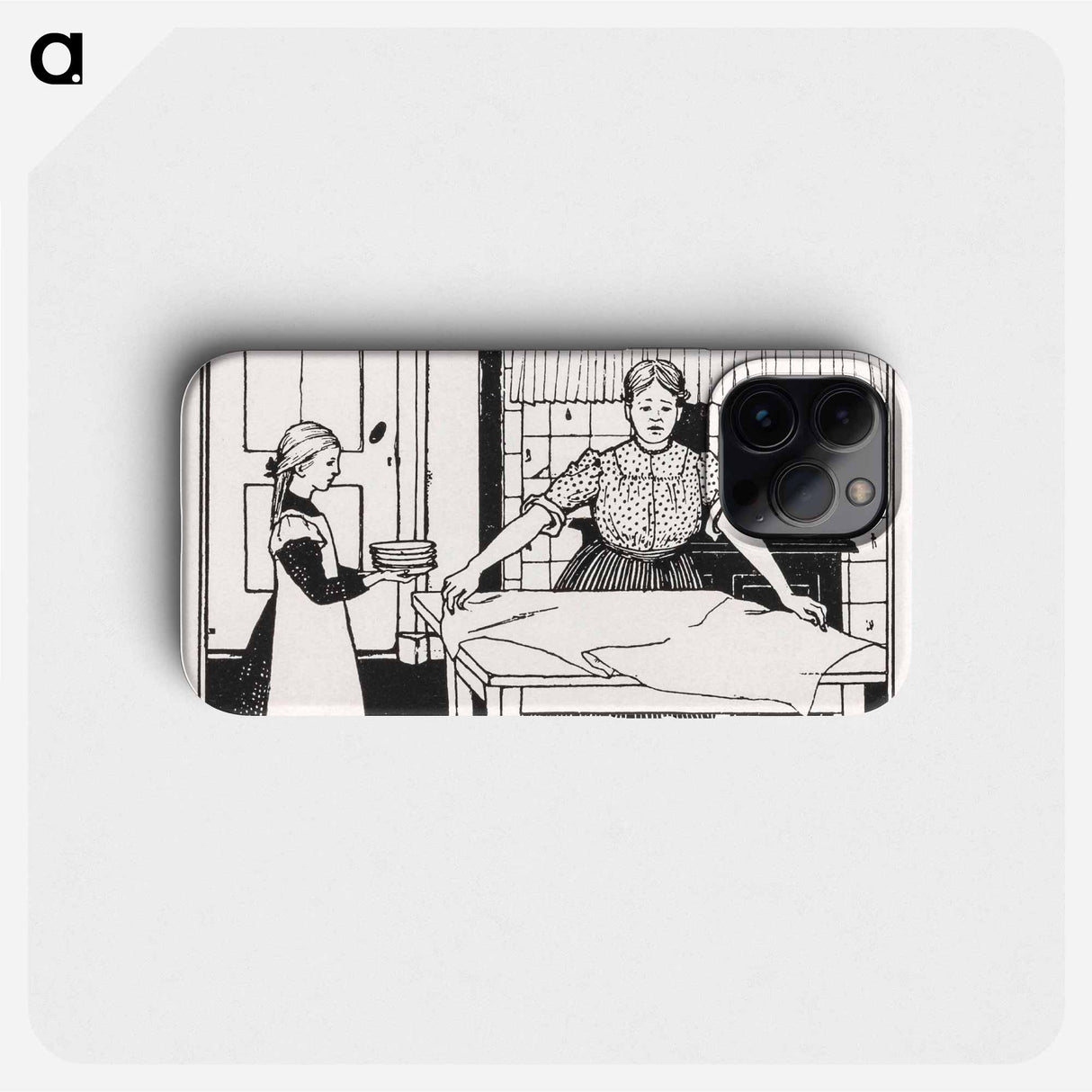 Mom and daughter doing housework - ユリー デ フラーハ Phone Case.