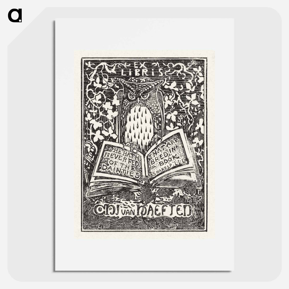 Ex libris van Jhr. CHJ van Haeften - Theo van Hoytema Poster.