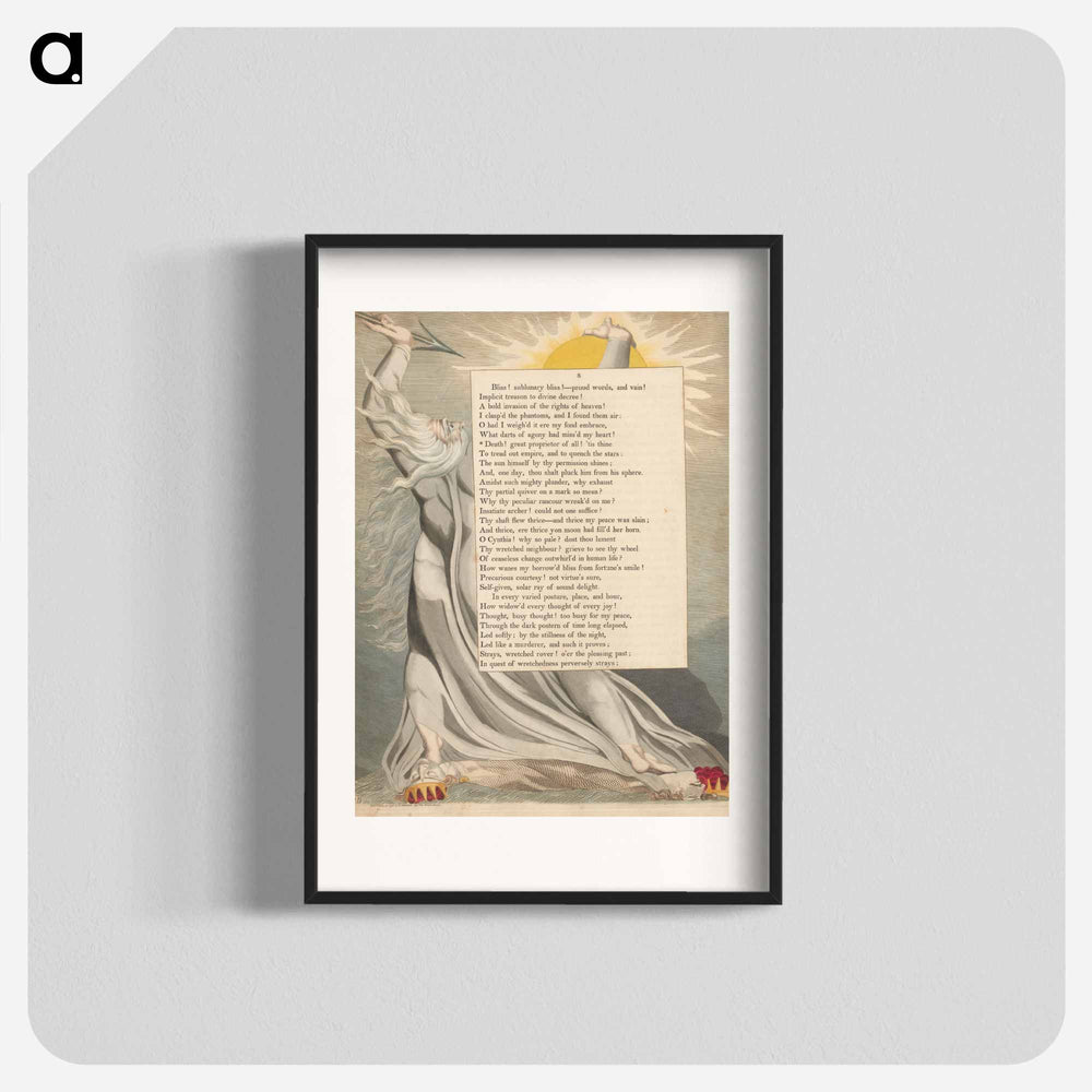 Young's Night Thoughts, Page 8, "Death! Great Proprietor of All!" - William Blake Poster.