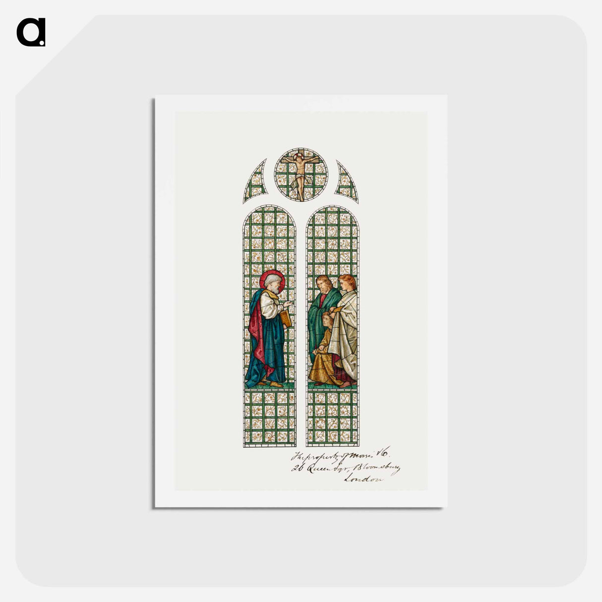 アートポストカード-Design for Stained Glass Window, St. Paul's Church, Boston, MA - エドワード バーン ジョーンズ Postcard.