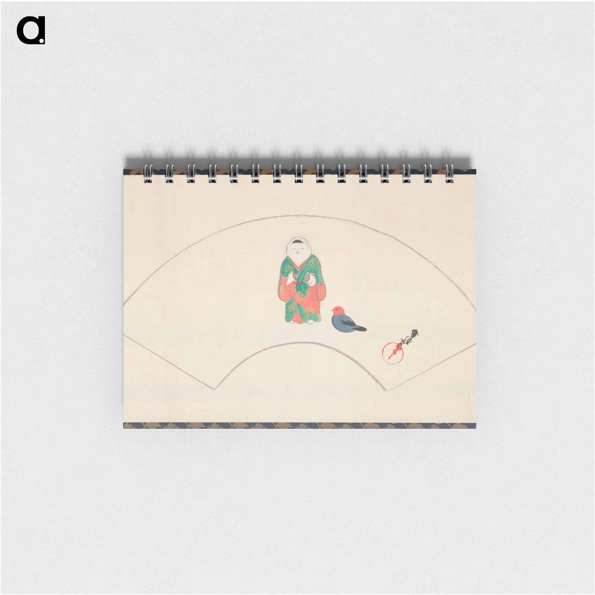 Folding Fan with Fushimi Doll - 神坂 雪佳 Memo.