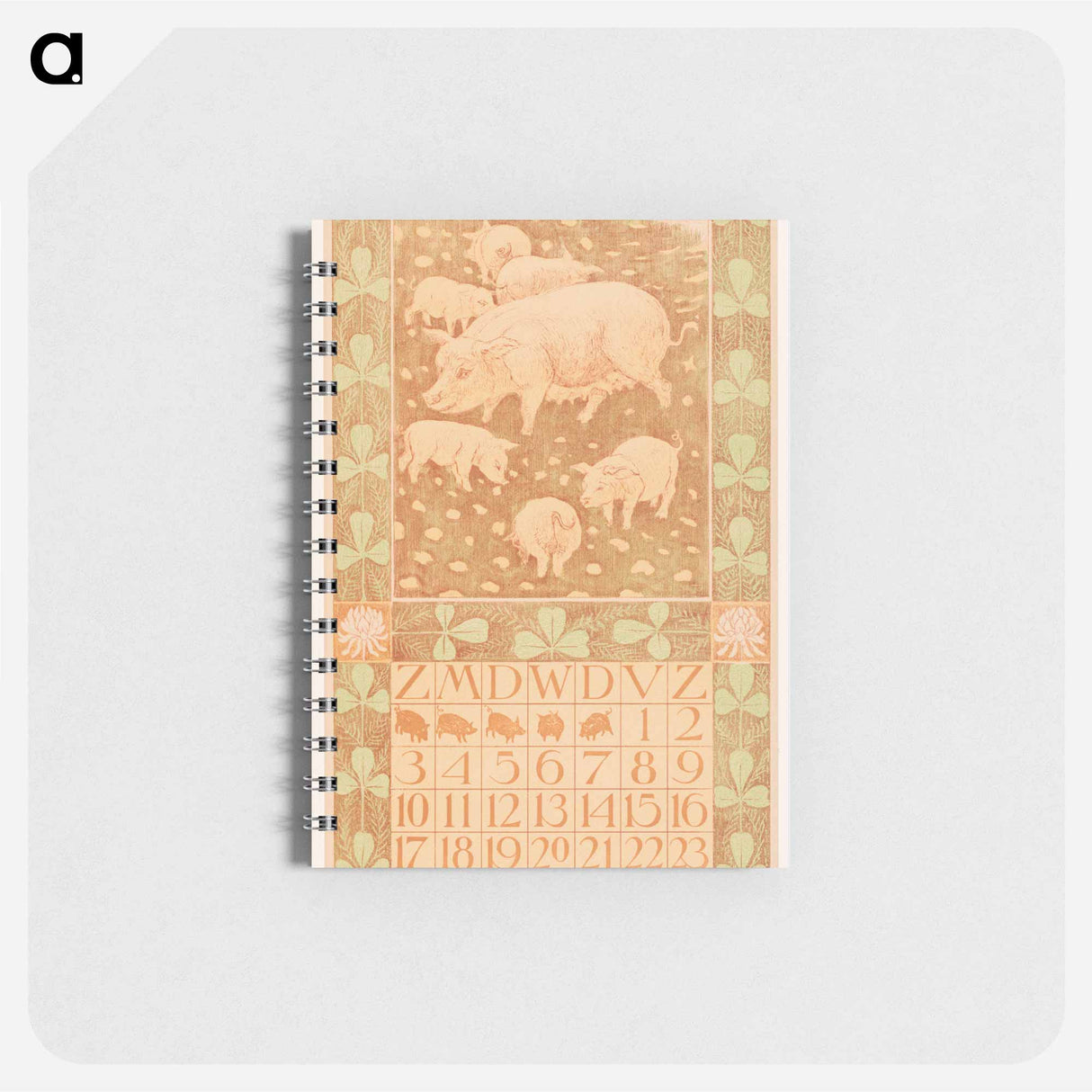 Kalenderblad april met varkens - テオ ヴァン ホイテマ Memo.