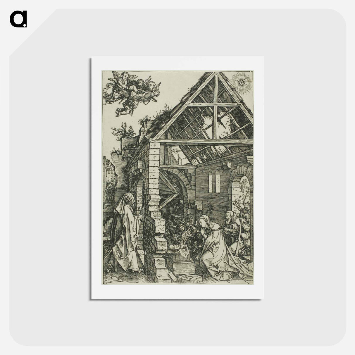 アートポストカード-The Adoration of the Shepherds - アルブレヒト デューラー Postcard.