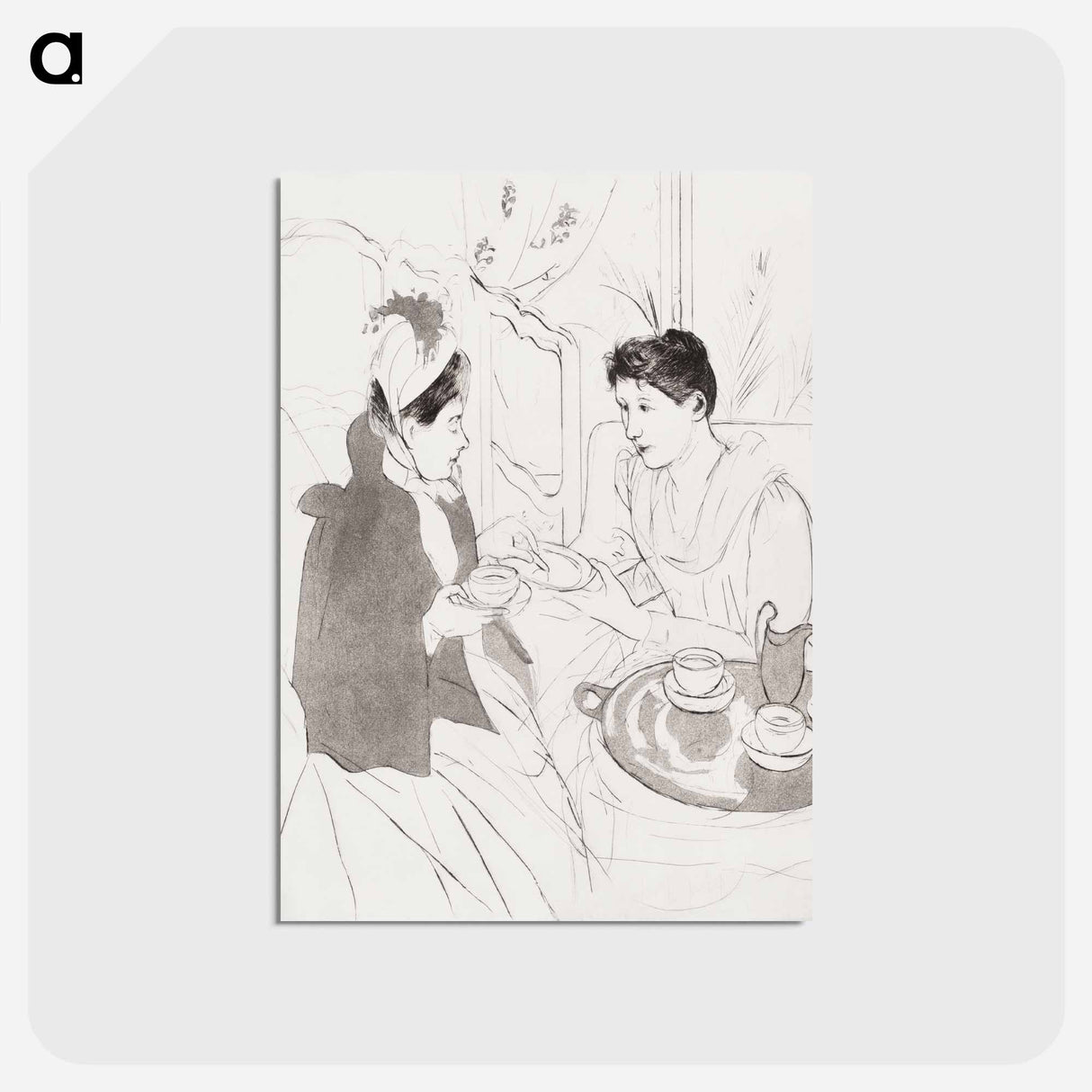 アートポストカード-Afternoon Tea Party - メアリー カサット Postcard.