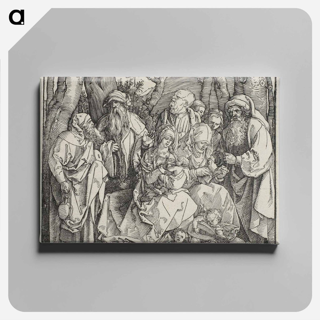 The Holy Kinship and Two Musical Angels - アルブレヒト デューラー Canvas.