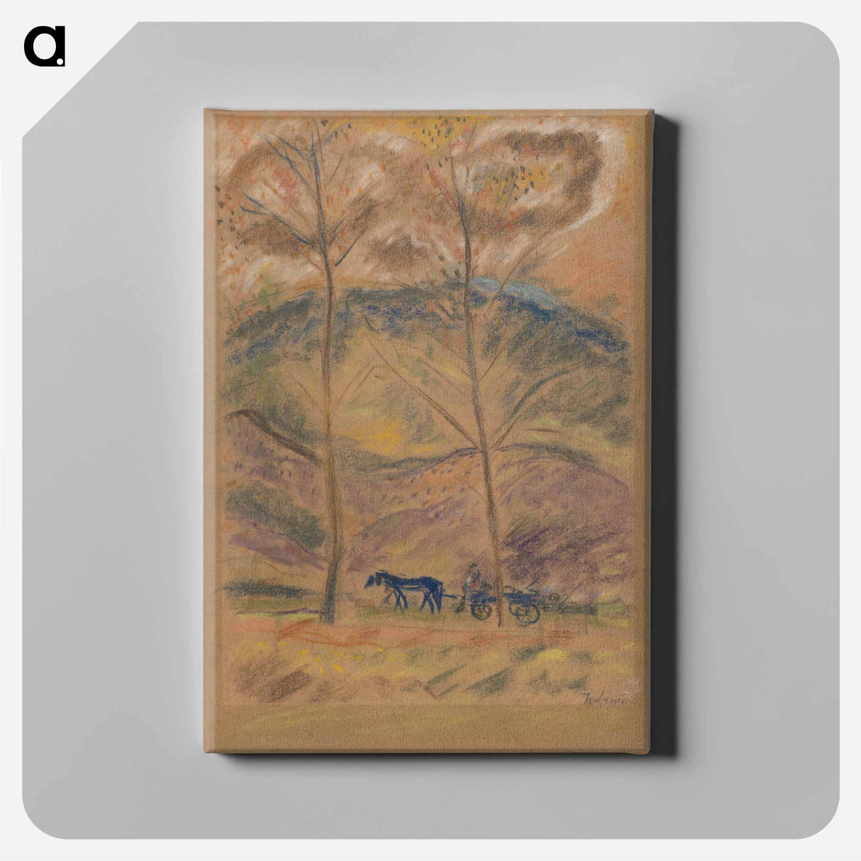 Landscape with waggoner - アーノルド ピーター ワイズ クビンチャン Canvas.