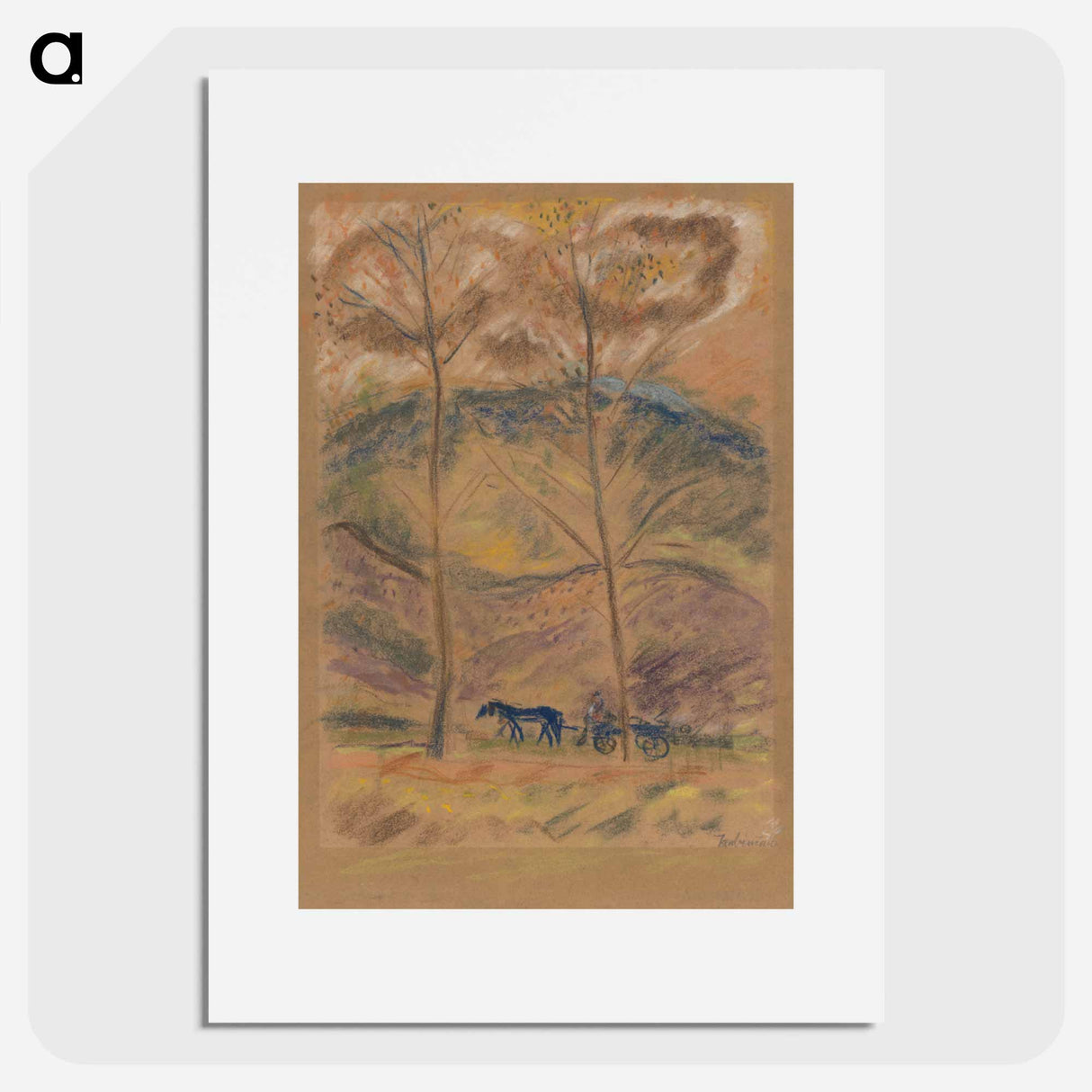 Landscape with waggoner - アーノルド ピーター ワイズ クビンチャン Poster.