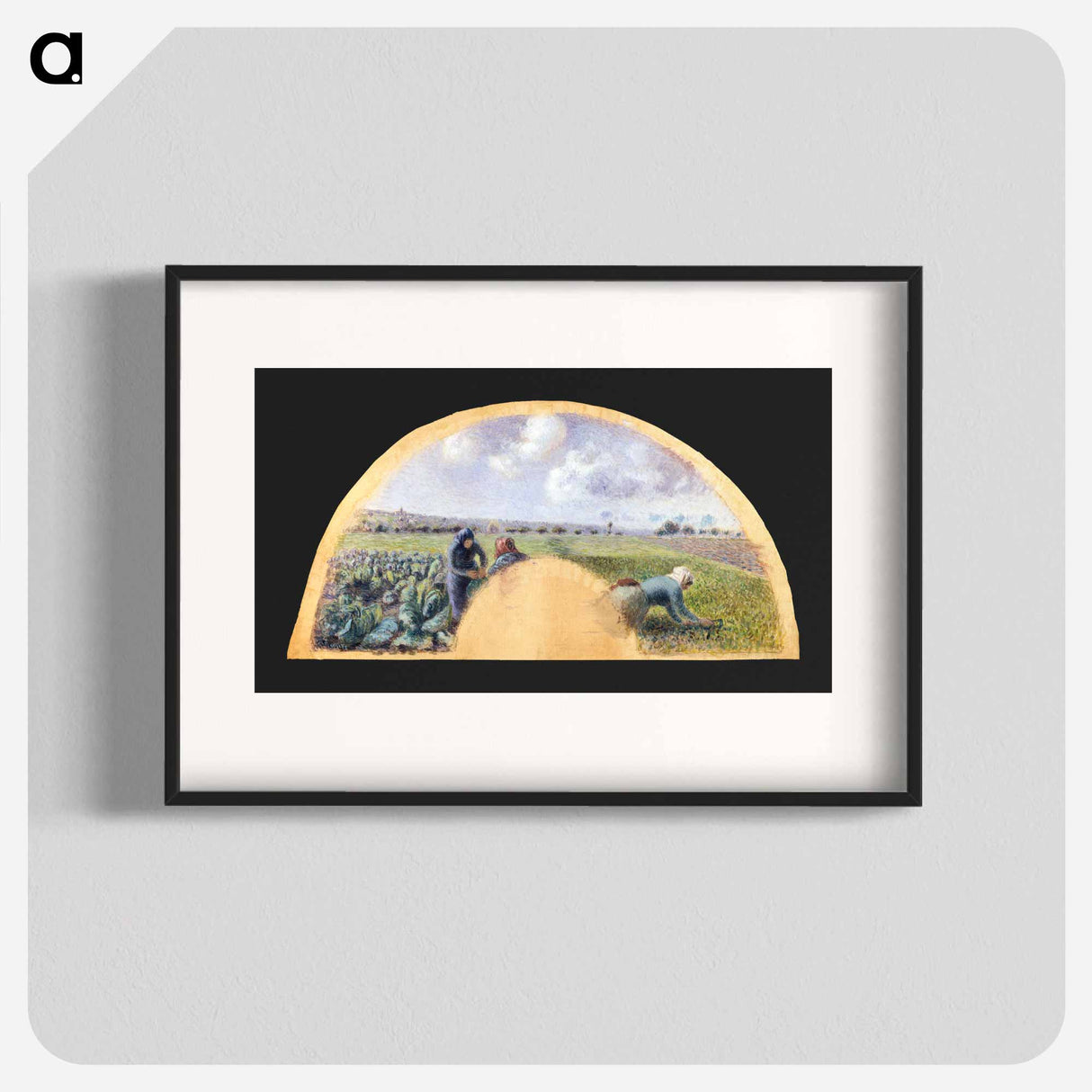Fan Mount: The Cabbage Gatherers - カミーユ ピサロ Poster.