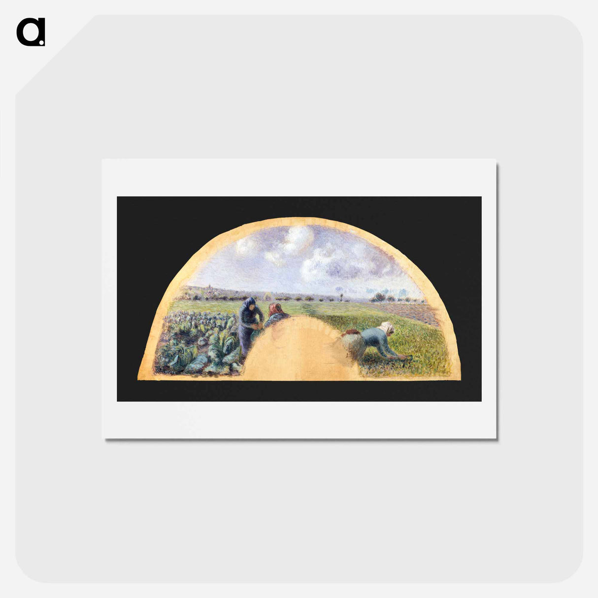 アートポストカード-Fan Mount: The Cabbage Gatherers - カミーユ ピサロ Postcard.
