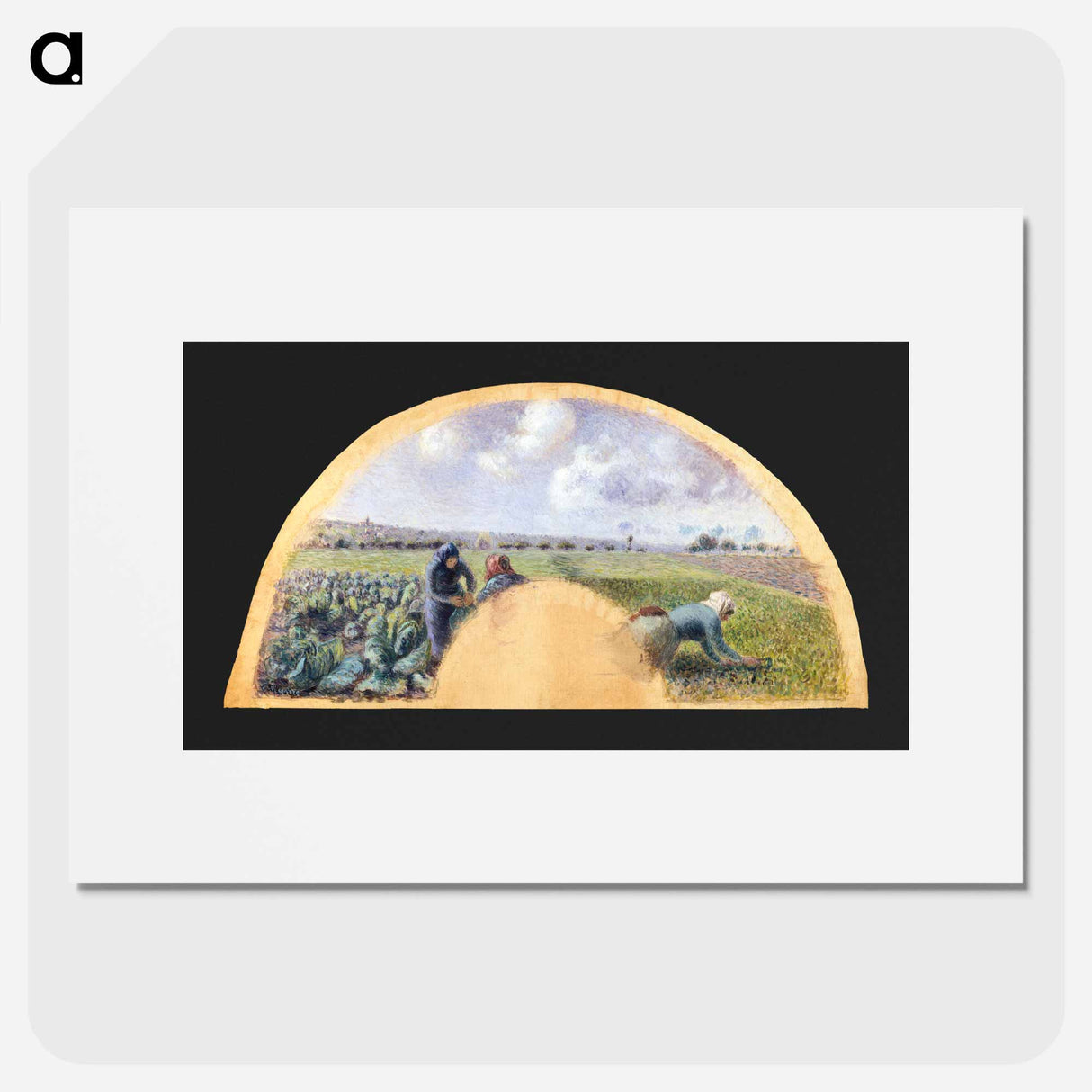 Fan Mount: The Cabbage Gatherers - カミーユ ピサロ Poster.