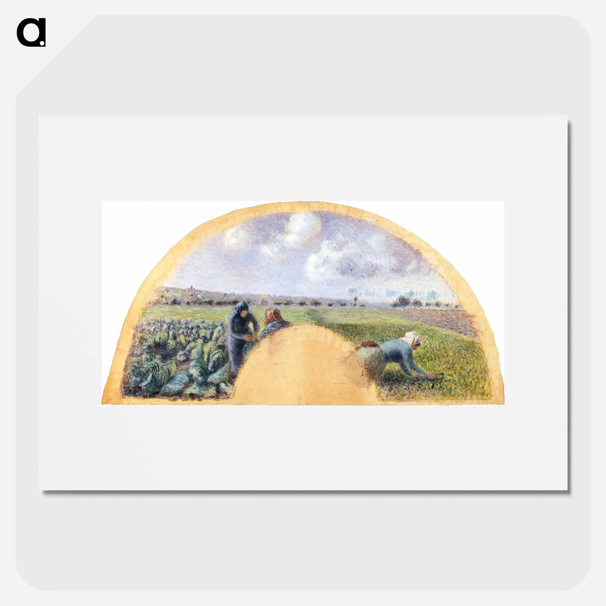 Fan Mount: The Cabbage Gatherers - カミーユ ピサロ Poster.