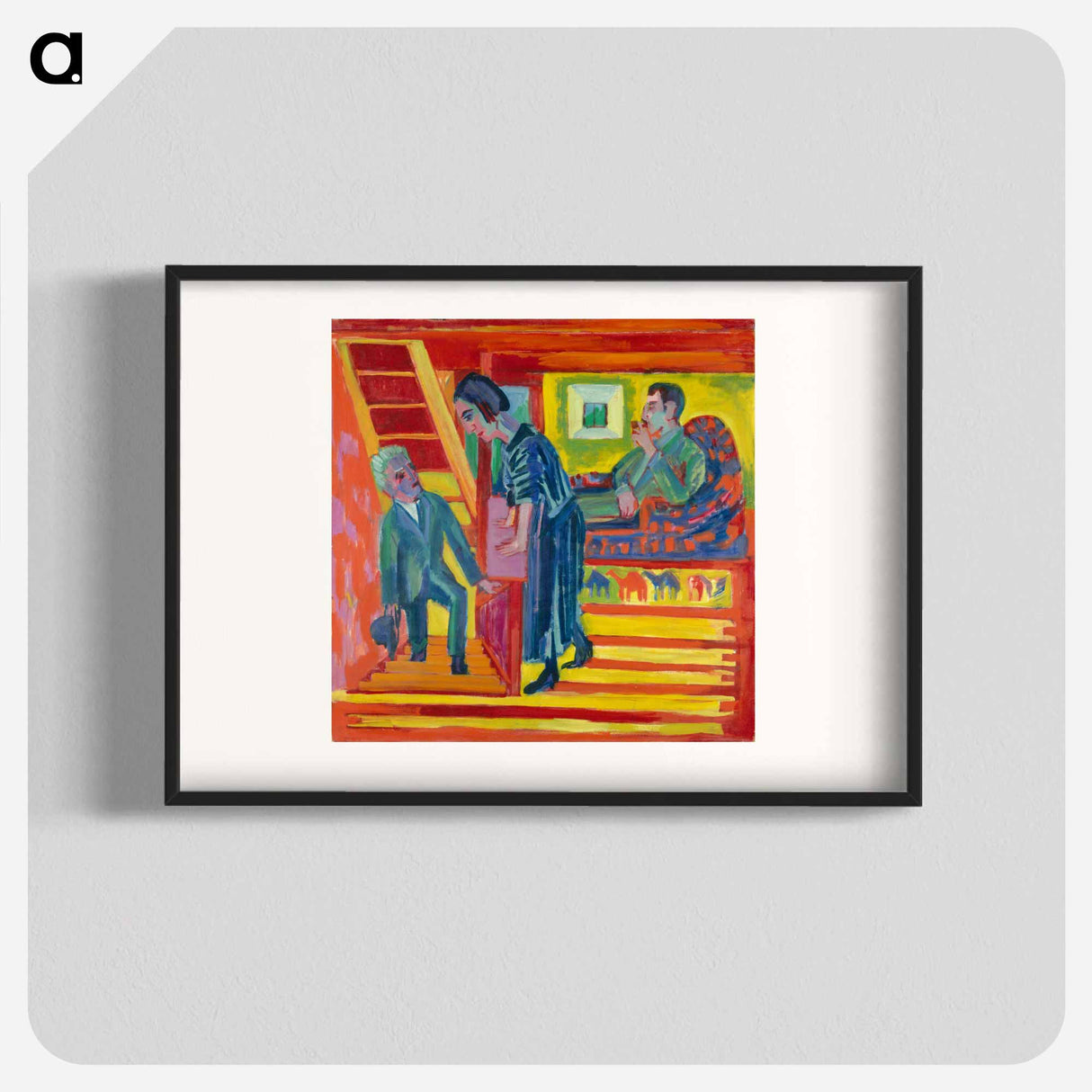 The Visit - Couple and Newcomer - Ernst Ludwig Kirchner Poster.