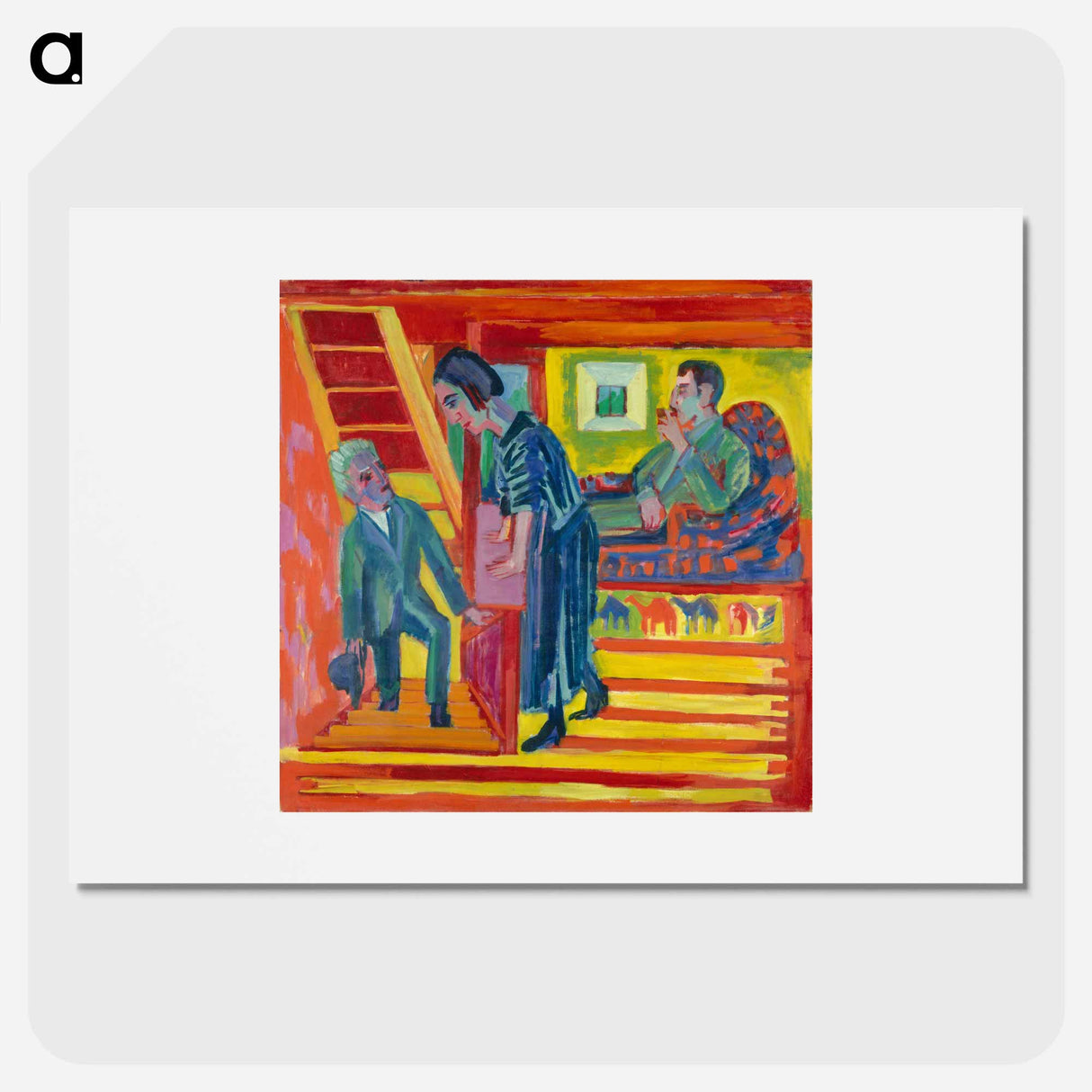 The Visit - Couple and Newcomer - Ernst Ludwig Kirchner Poster.