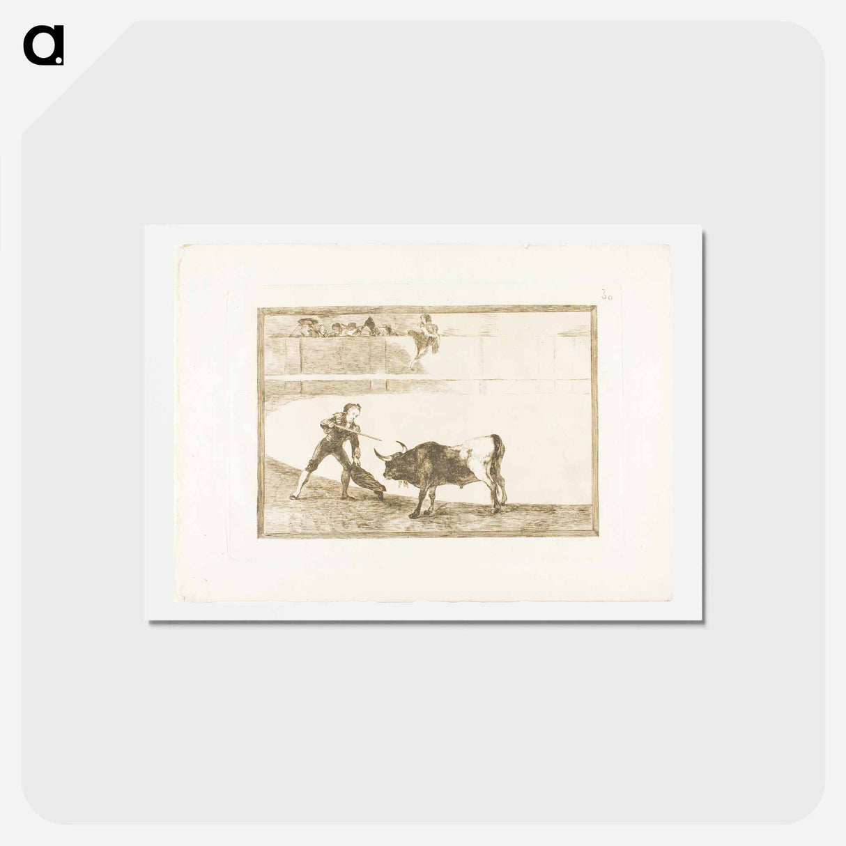 アートポストカード-Pedro Romero killing the halted bull - フランシスコ デ ゴヤ Postcard.