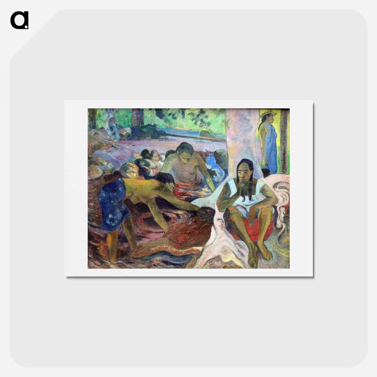 アートポストカード-Tahitian Fisherwomen - ポール ゴーギャン Postcard.