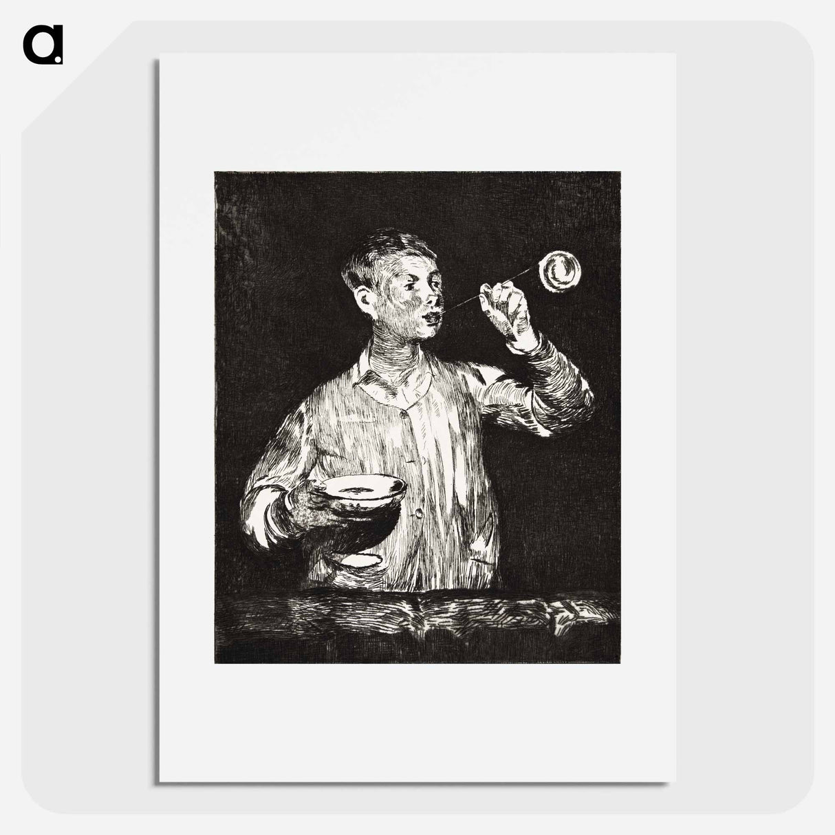 アートポスター-Boy Blowing Soap Bubbles - エドゥアール マネ Poster.