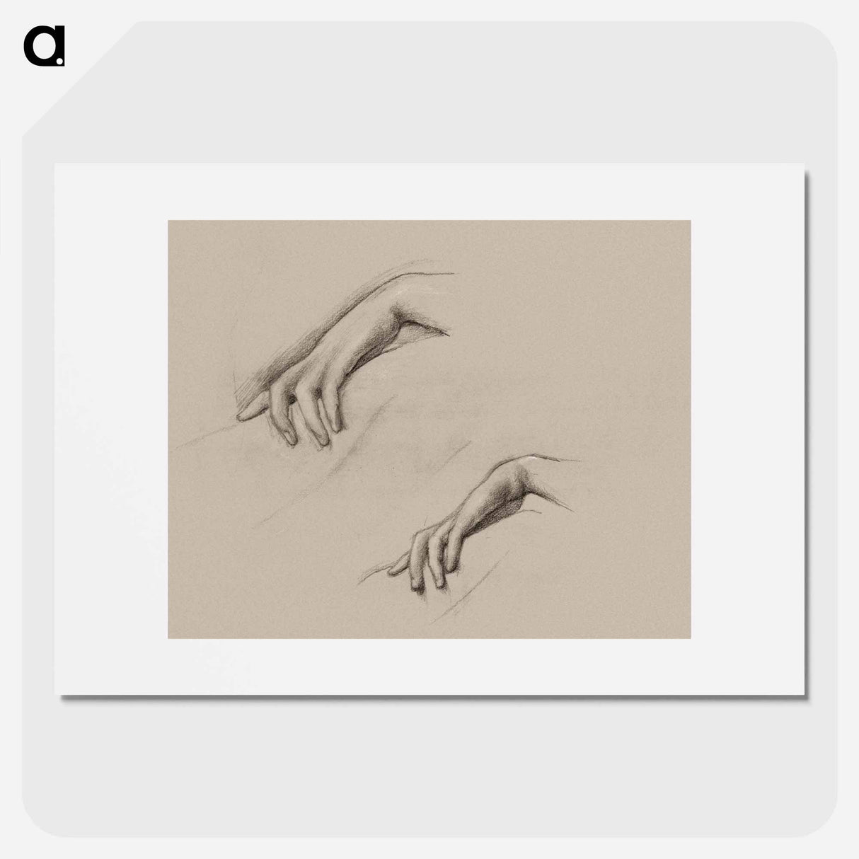 Studies for a Hand in The Godhead Fires - エドワード バーン ジョーンズ Poster.