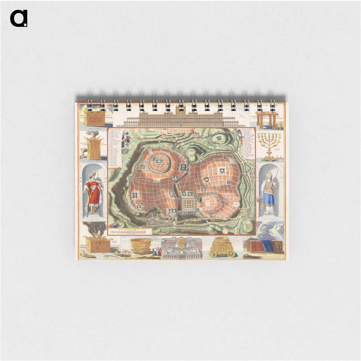 Gezicht op de Tempelberg van Jeruzalem vanuit het oosten - アンティーク地図 Memo.