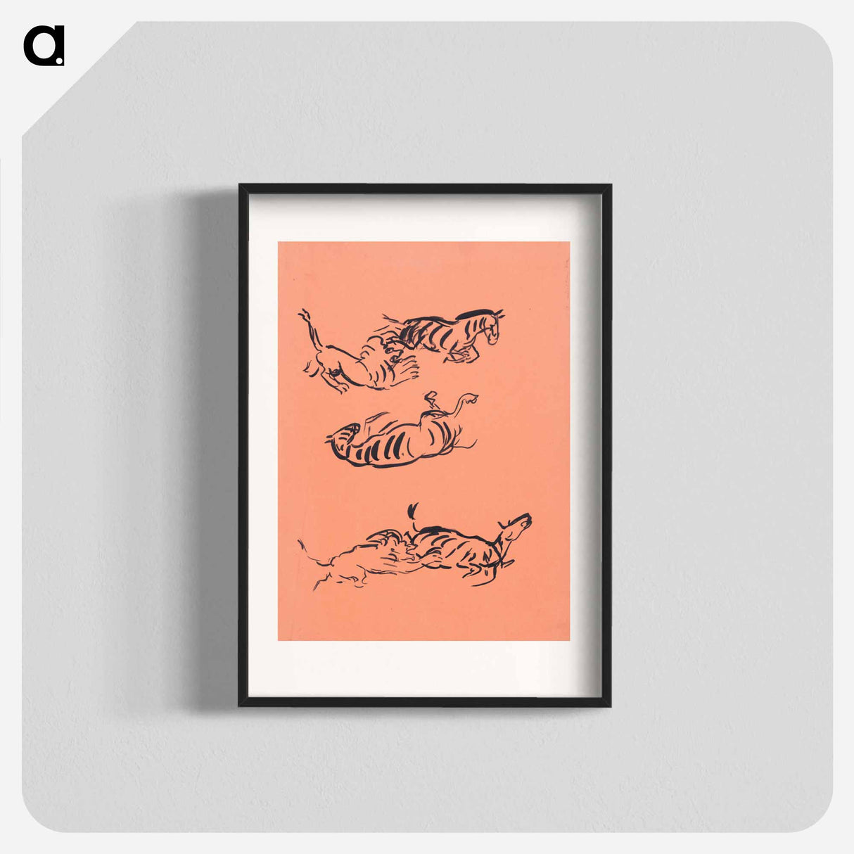 Sketches of zebras - アーノルド ピーター ワイズ クビンチャン Poster.