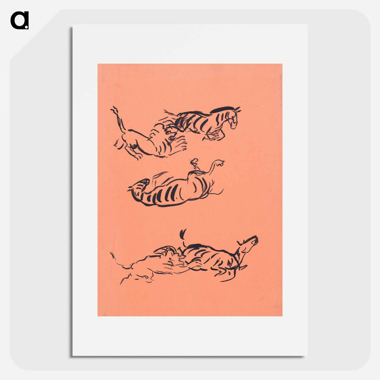 Sketches of zebras - アーノルド ピーター ワイズ クビンチャン Poster.