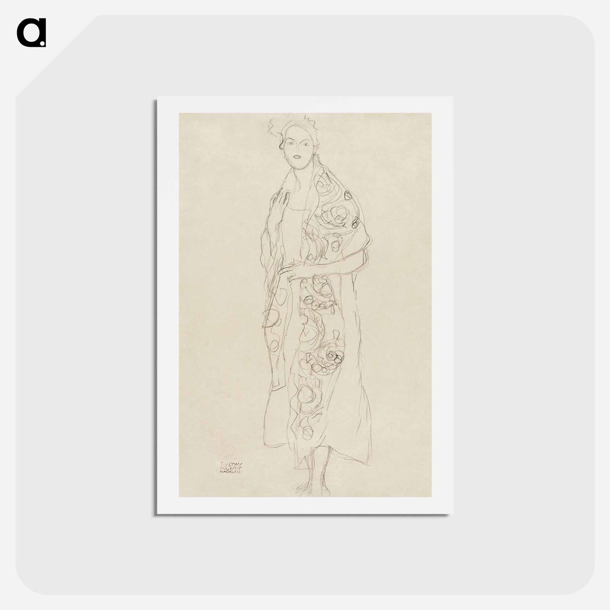 アートポストカード-Portrait of a Woman - グスタフ クリムト Postcard.