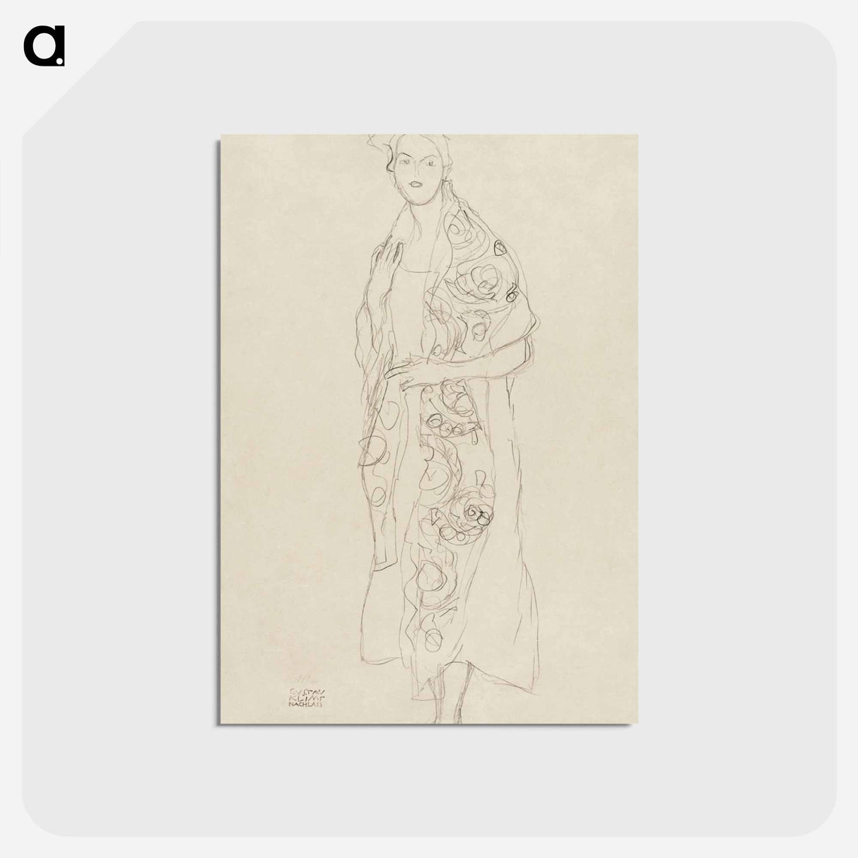 アートポストカード-Portrait of a Woman - グスタフ クリムト Postcard.