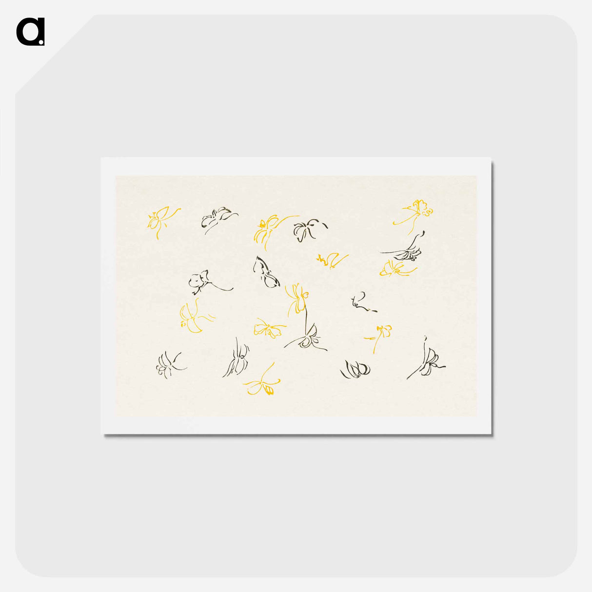 アートポストカード-One Thousand Butterflies - 神坂 雪佳 Postcard.